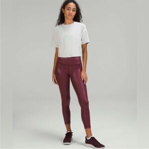 Lululemon Wunder Train High- Rise Tight 25" Foil Radiate Foil Print Red Merlot 2